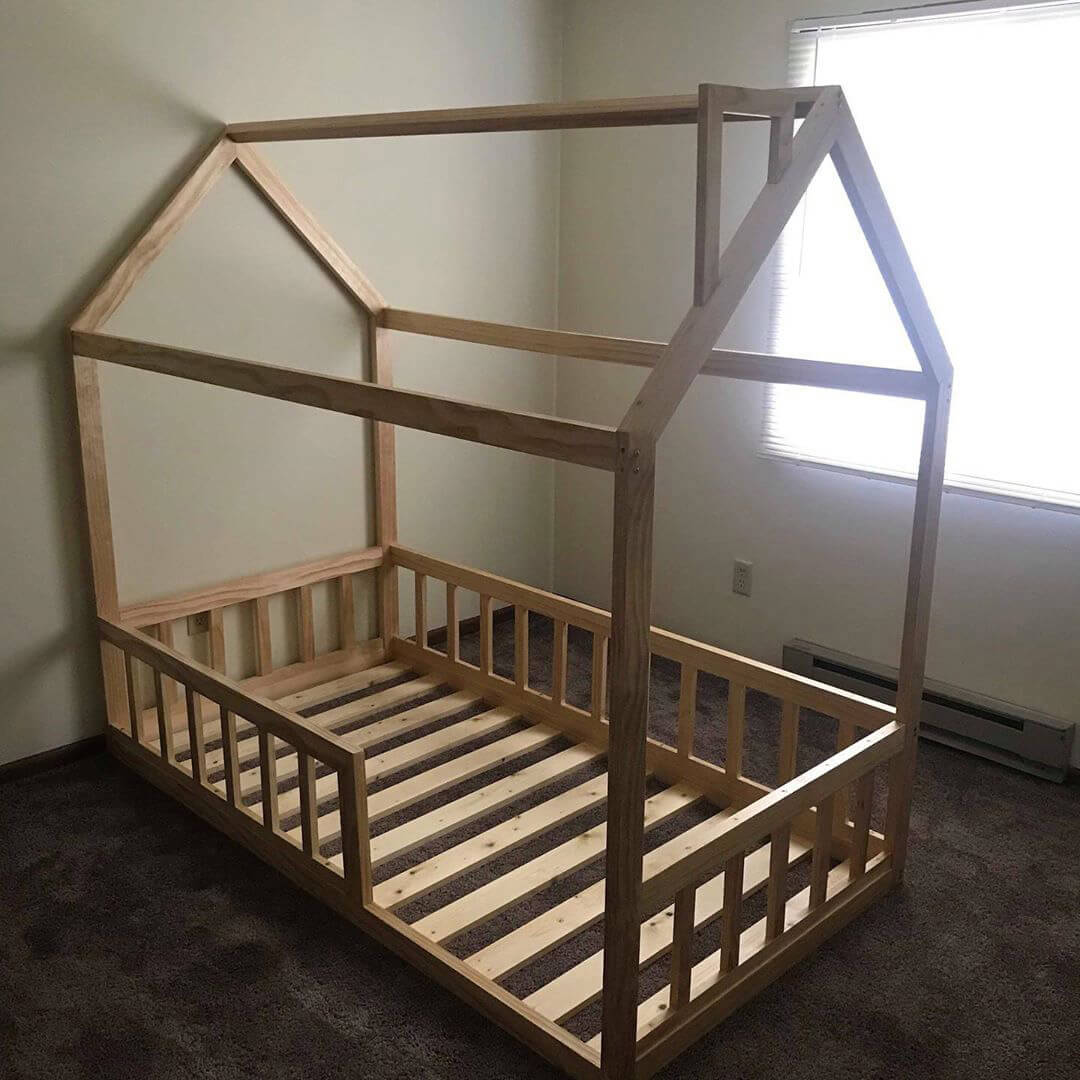Altı Çekmeceli Çatılı Montessori Yatak