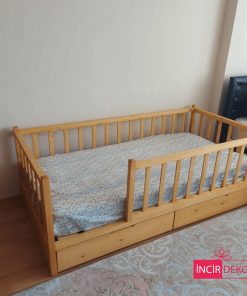 MY165 - Çekmeceli Çatısız Montessori Çocuk Yatağı (2)