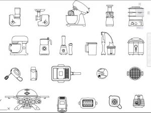 mutfak autocad ekipmanları dwg